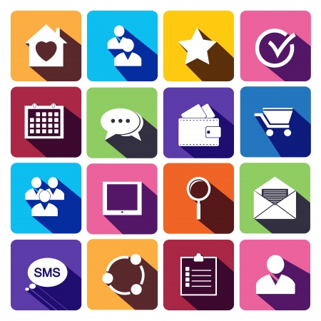 Office and business Flat icons for Webのイラスト素材