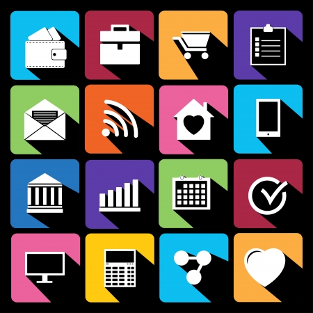 Web Icons Set in Flat Design .のイラスト素材