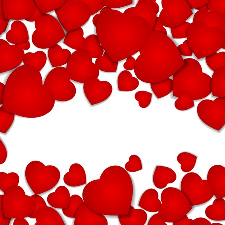 festive background with red hearts.のイラスト素材