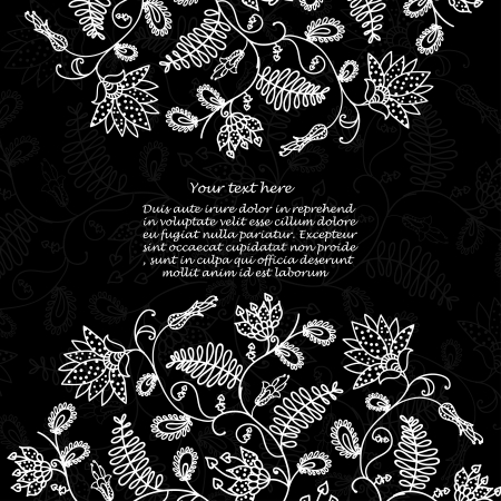 Chalkboard  floral background for textのイラスト素材