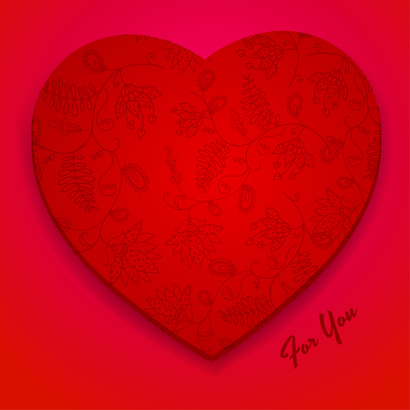 Valentines Day Card Design with Flower Pattern for Holidayのイラスト素材