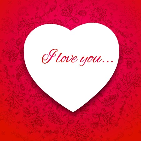 Valentines Day Card Design with Flower Pattern for Holidayのイラスト素材