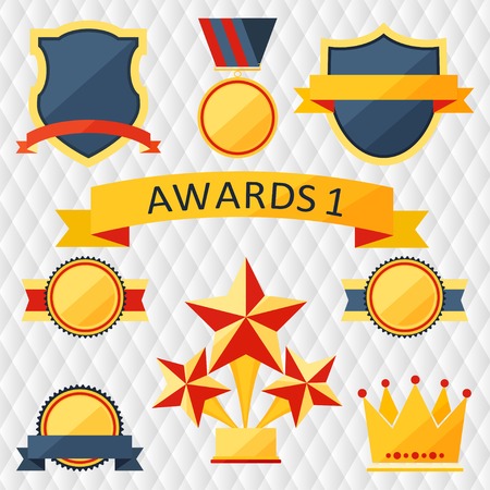 awards and trophies set of iconsのイラスト素材