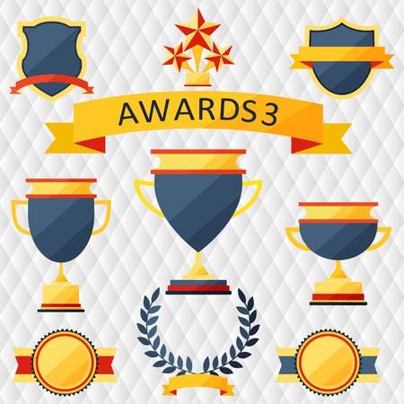 awards and trophies set of iconsのイラスト素材