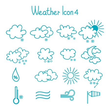 Hand drawn weather icons setのイラスト素材
