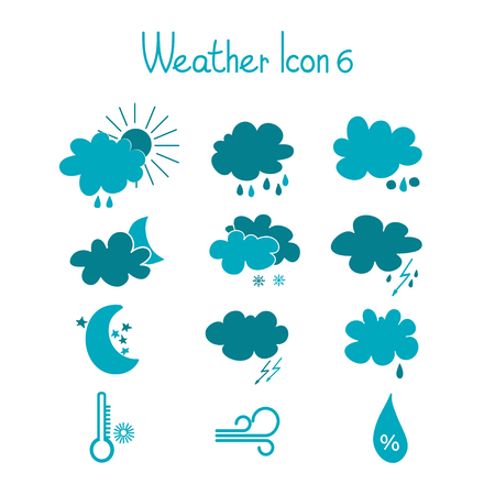 Hand drawn weather icons setのイラスト素材