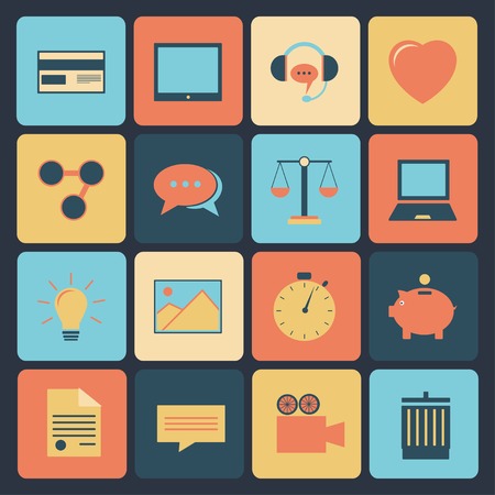 Flat set of modern vector iconsのイラスト素材