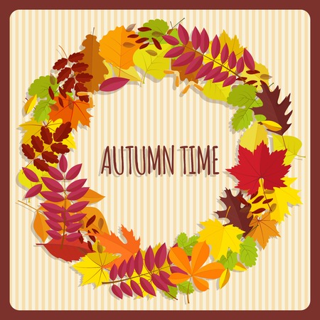 wreath from autumn leavesのイラスト素材