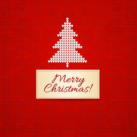 Christmas knitting  background with christmas treeのイラスト素材