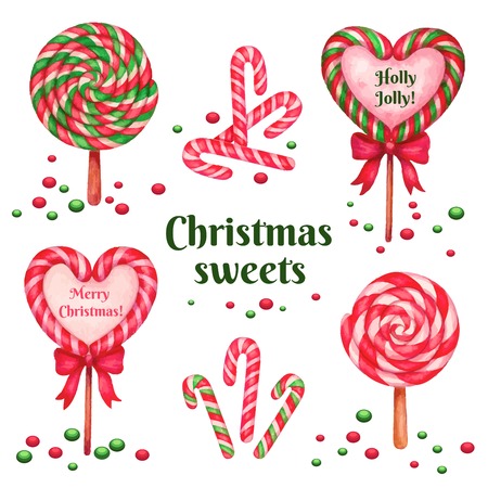 set of sugar candies for holidayのイラスト素材