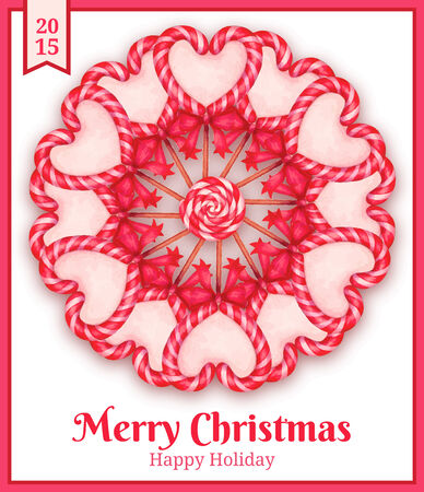 sugar candies  holiday card . vector ilustrationのイラスト素材