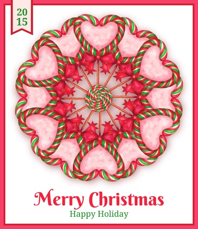 sugar candies  holiday card . vector ilustrationのイラスト素材