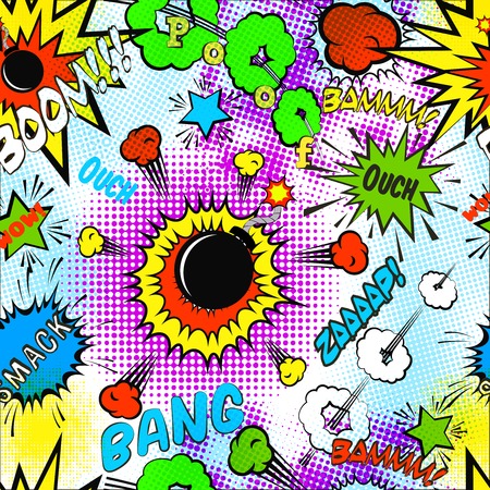 Seamless pattern background with comic bubblesのイラスト素材