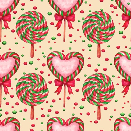 sugar candies seamless backgroundのイラスト素材