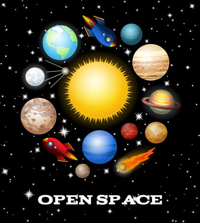 Set of Open Space Elements. Vector illustrationのイラスト素材