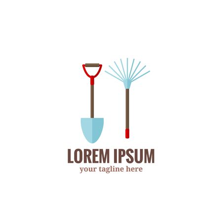 Garden tools logo. vector illustrationのイラスト素材