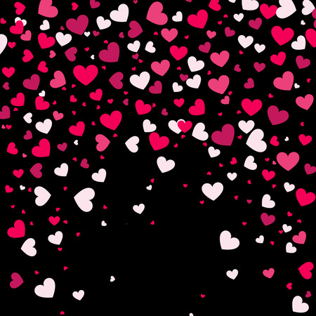Vector Illustration of a Colorful Background with Heart Confettiのイラスト素材