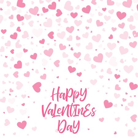 Vector Illustration of a Colorful Background with Heart Confettiのイラスト素材
