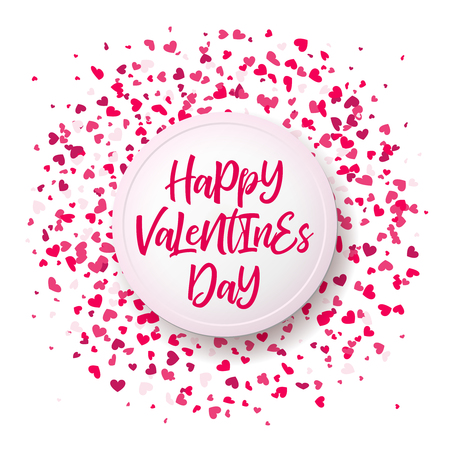 Vector Illustration of a Colorful Background with Heart Confettiのイラスト素材