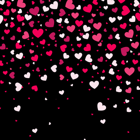 Vector Illustration of a Colorful Background with Heart Confettiのイラスト素材