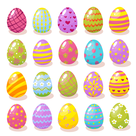 Set of color Easter eggsのイラスト素材