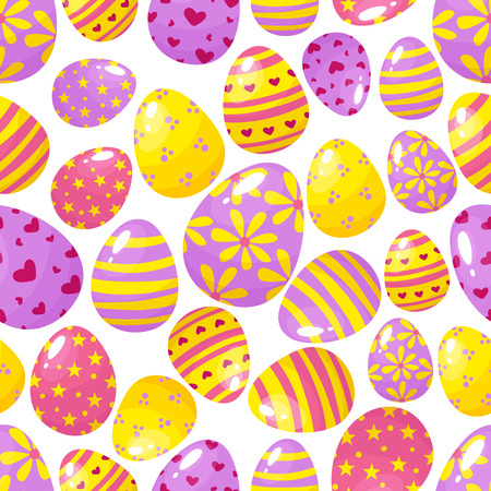 Pattern with easter eggsのイラスト素材