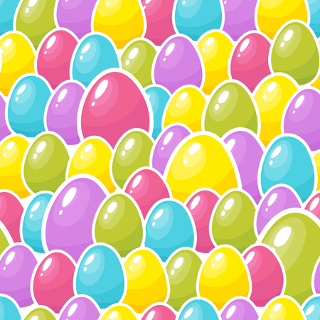 Easter colorful eggs. Seamless pattern. Vector illustrationのイラスト素材