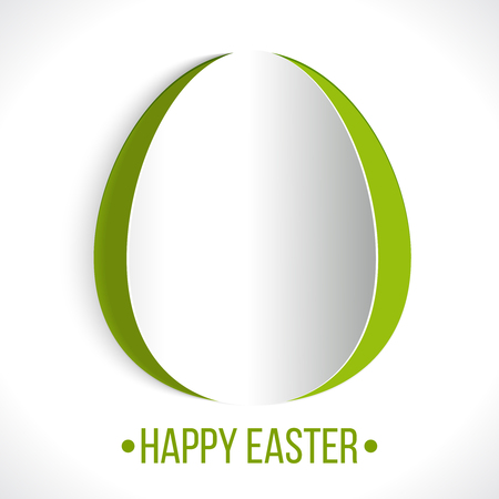 Happy Easter greeting. Abstract vector origami paper Easter egg greeting card template. Paper art vector illustrationのイラスト素材