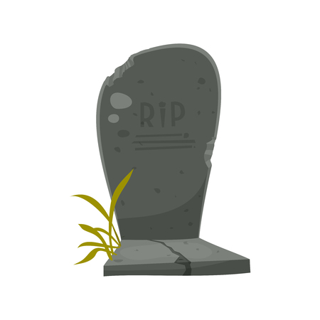 Cartoon Tombstone With RIP Illustration of a funny cartoon halloween tombstone for graveyard landscape with rest in peace inscriptionのイラスト素材