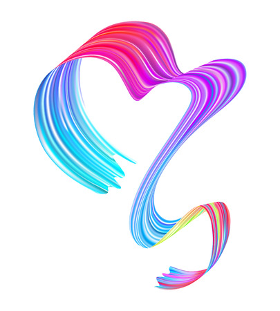 Wave liquid shape color element isolated on white background. Brushstroke oil or acrylic digital paint for trendy design . Abstract vector illustrationのイラスト素材