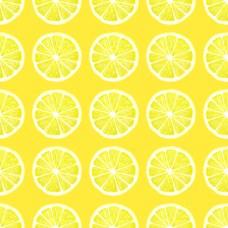 Lemon slices seamless pattern.  citrus illustration. Suitable for curtains, wallpaper, fabrics, wrapping paper.の写真素材