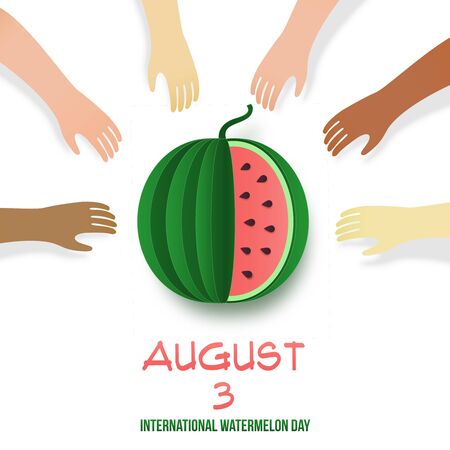 August 3. International watermelon day poster.のイラスト素材
