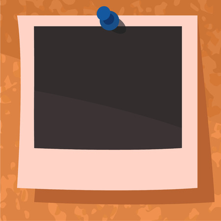 Single Blank  photo paper Pinned on Cork boardのイラスト素材
