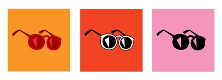 Colorful summer sunglasses simple vector element with color variation.のイラスト素材