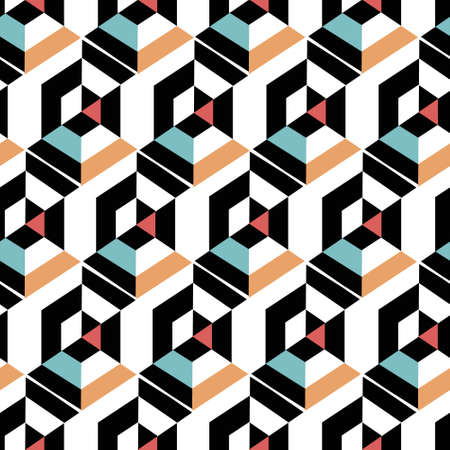 Dynamic Hexagon Abstract Geometric Seamless Repeat Pattern