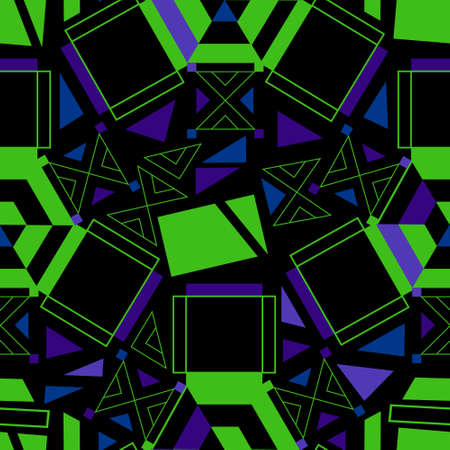Futuristic Dynamic Abstract Geometric Seamless Repeat Patternのイラスト素材