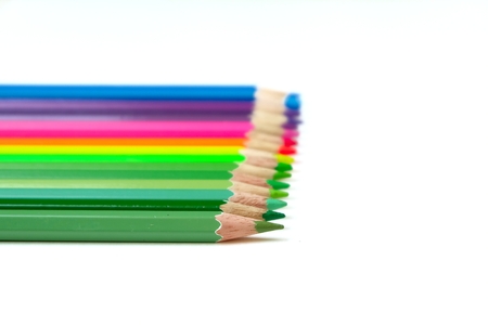 Colored pencils isolated with white backgroundの写真素材
