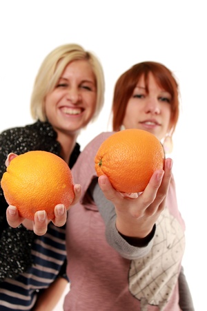 girl with orangeの写真素材