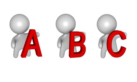 3d A,B,C figuresの写真素材