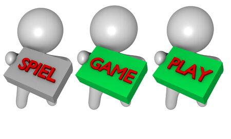 3d game play spiel figuresの写真素材