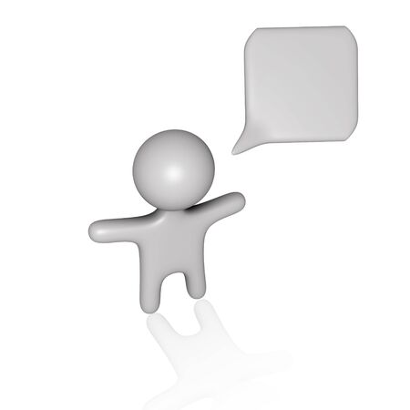 speaking bubble guy 3dの写真素材