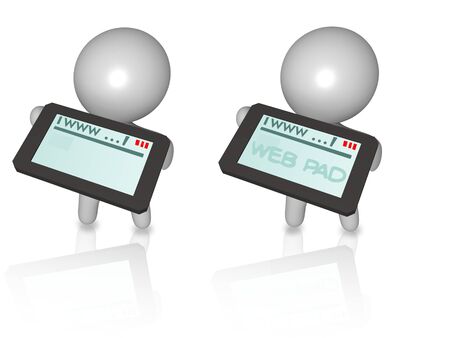 3d web pad guyの写真素材
