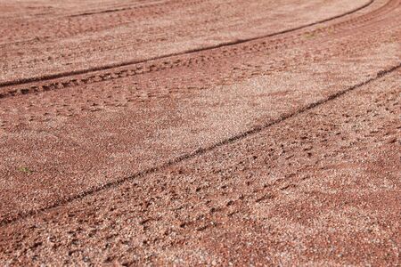 tracks in the dirtの写真素材
