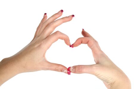 style girl finger heartの写真素材