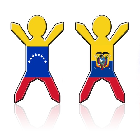 flag guys - Venezuela and Equadorの写真素材