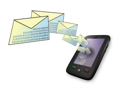 smartphone with mail and sms in 3dの写真素材