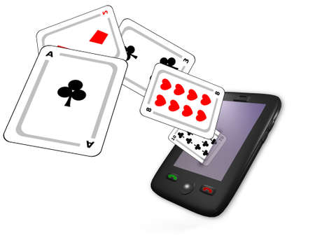 gaming on a smartphone in 3dの写真素材