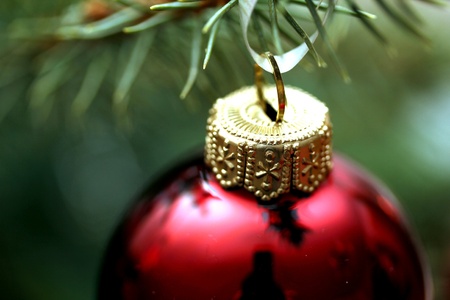 red christmas sphere の写真素材