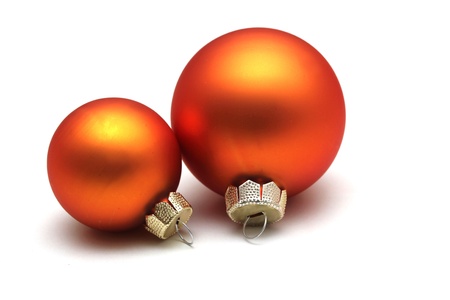 some isolated orange christmas spheresの写真素材