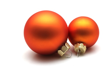 some isolated orange christmas spheresの写真素材